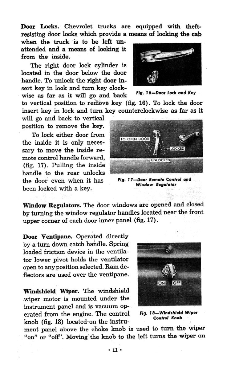 1951 Chevrolet Trucks Operators Manual Page 56